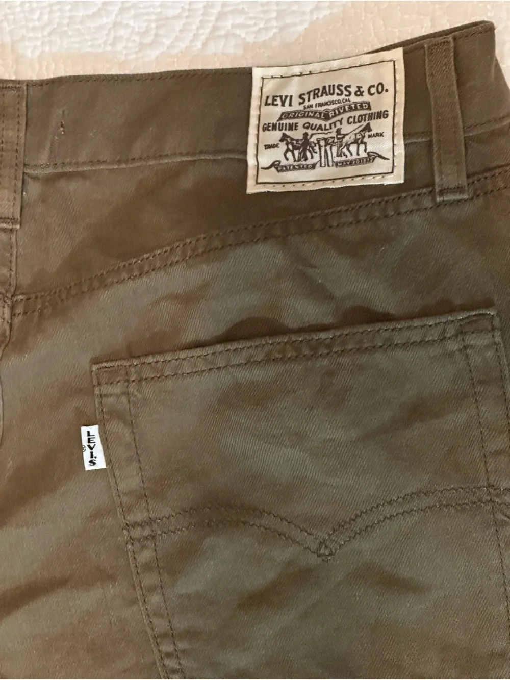 Levi’s XL Straight Lightweight Linen Wide Leg Olive Green Pants 30 NWT - Picture 5 of 9